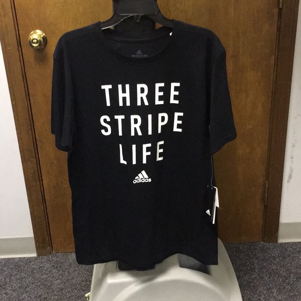 Adidas men’s large three stripe life shirt